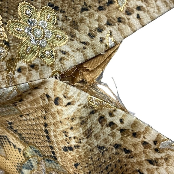 VINTAGE 90S SNAKESKIN SPAGHETTI STRAP EMPIRE SHEATH MINI DRESS CARMEN MARC VALVO - Picture 14 of 16